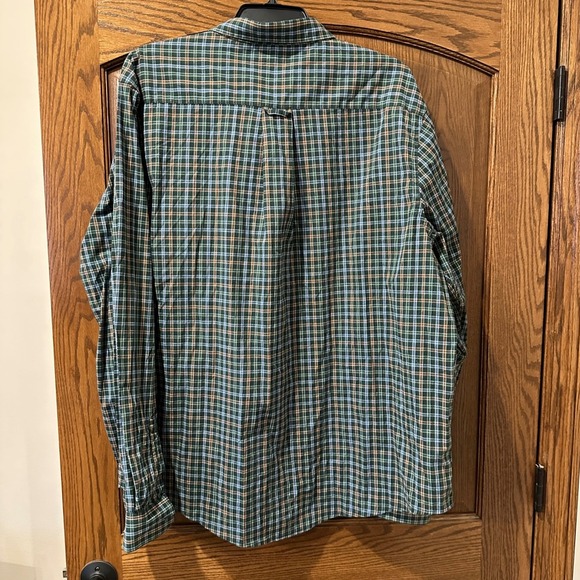 Haggar 3XLT Green Plaid Button Down Long Sleeve Stretch Casual Shirt Mens - Picture 4 of 4